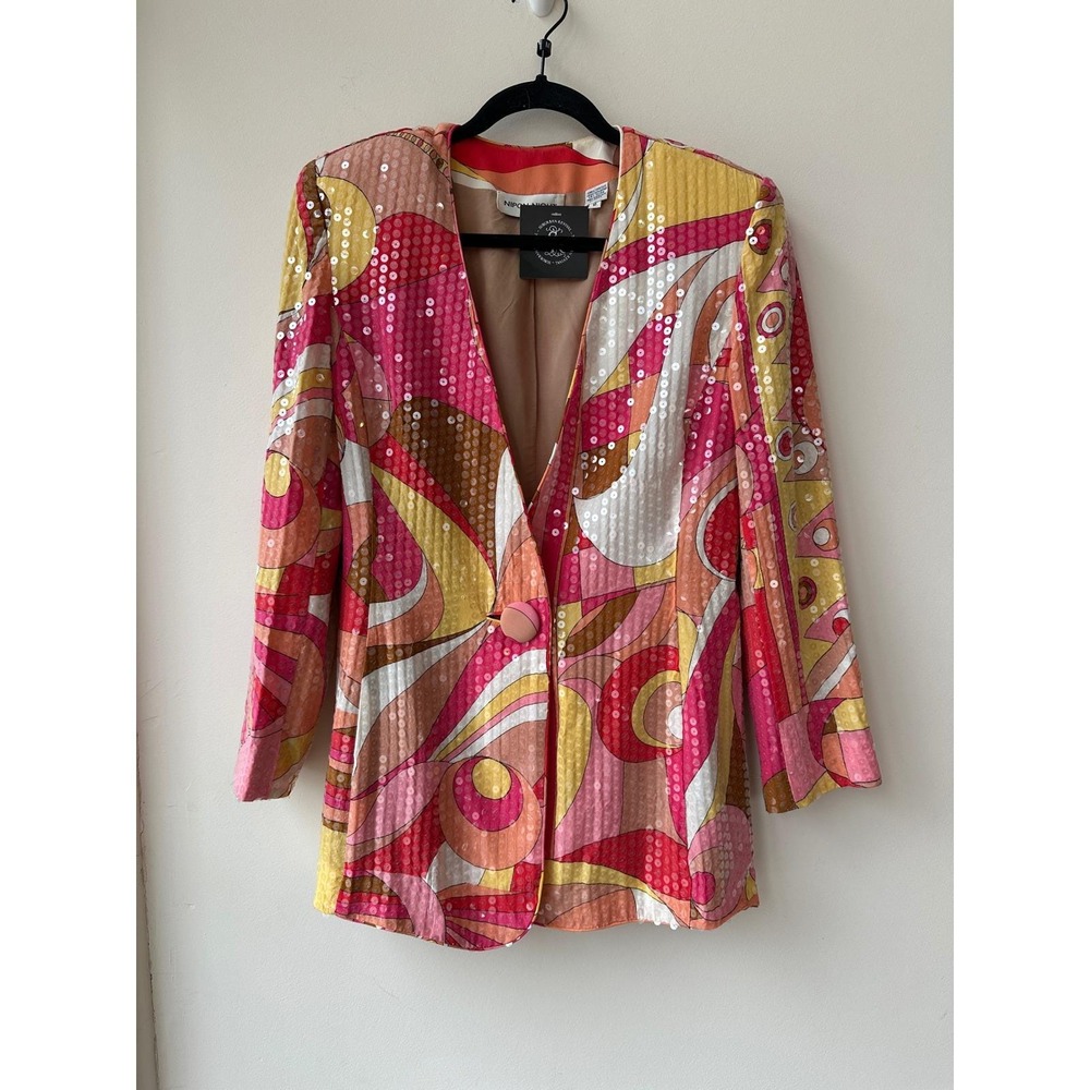 Vintage Multicolor Psychedelic Sequin Retro Blazer